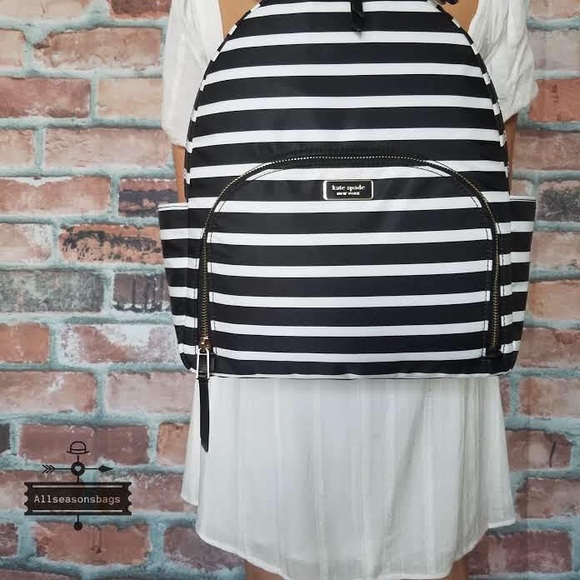 Kate spade backpack striped large new nwt - Picture 4 of 6